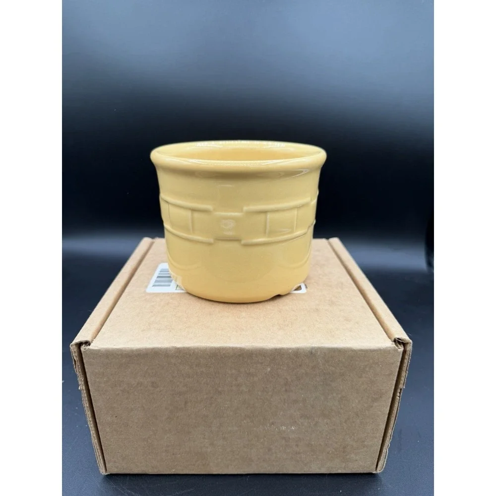 Longaberger Pottery 1 Pint Salt Crock 🧂🍯 Butternut – NIB New in Box